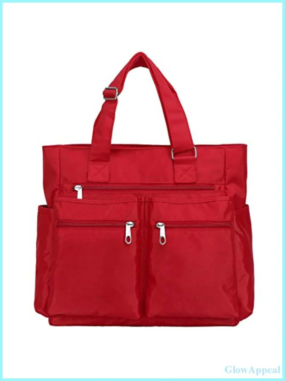 Waterproof Nylon Canvas Tote Bag Multi Pocket Laptop Work Teacher Handbag
